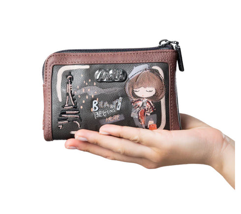 Portofel casual, dama, ANEKKE 41809-912, negru, piele ecologica